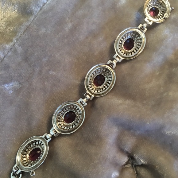 Vintage Danecraft SS Purple Gem Bracelet 7” - Picture 7 of 8
